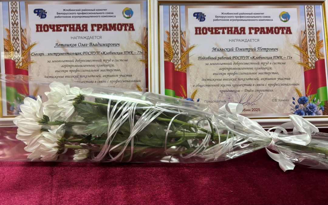 РАБОТНИКОВ ЖЛОБИНСКОЙ ПМК-71 С ДНЁМ СТРОИТЕЛЯ ПОЗДРАВИЛ ПРОФСОЮЗ АГРАРИЕВ